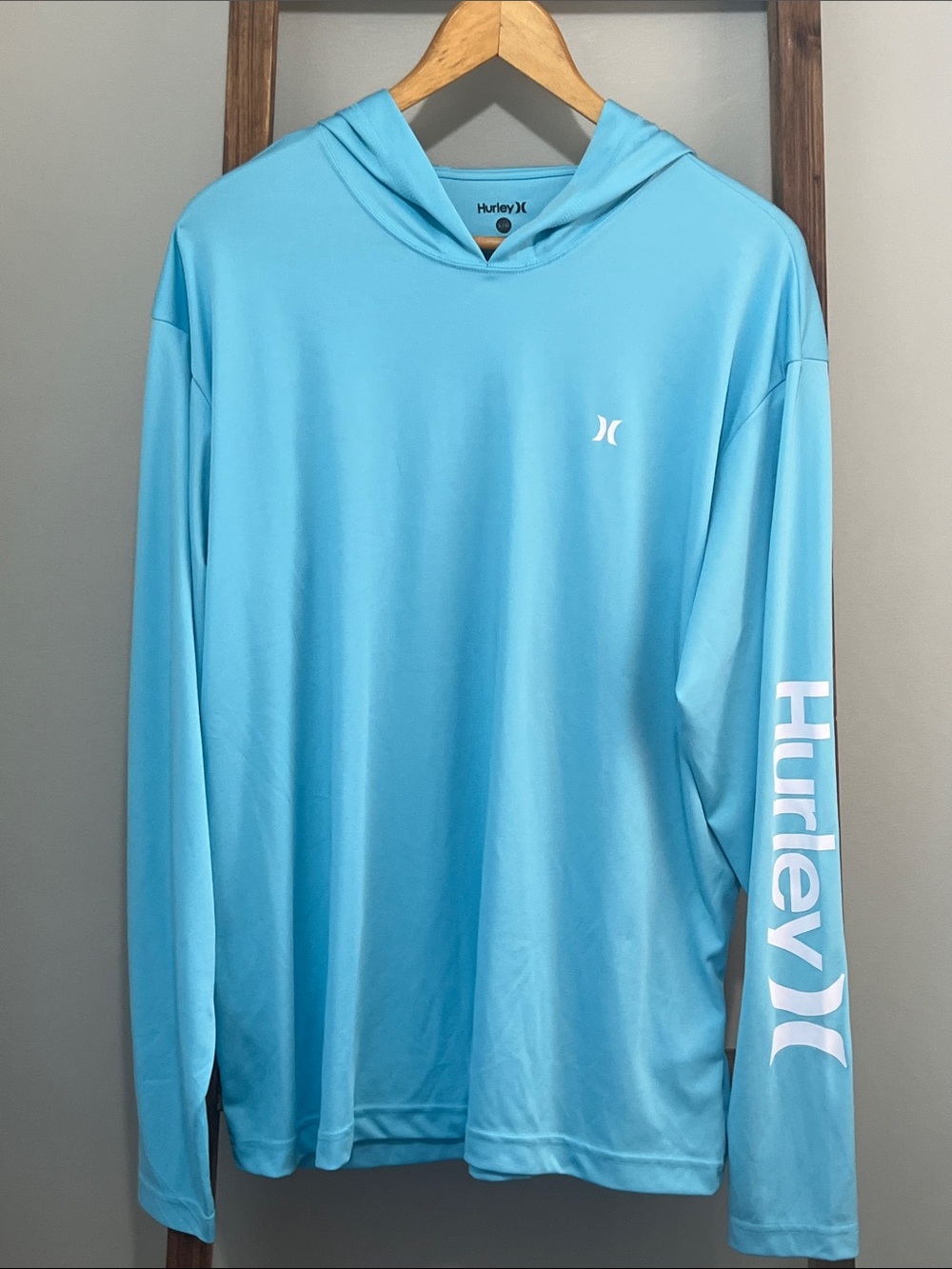 Hurley Aqua Blue Hooded Performance Top